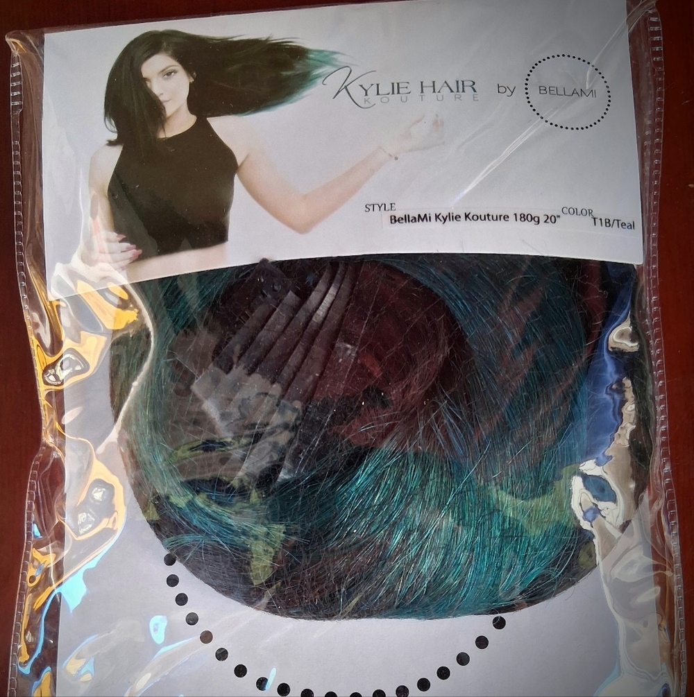 BELLAMI Kylie Hair Kouture - Teal and Black Extensions